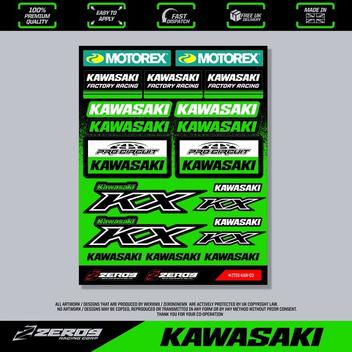 Kawasaki stickers motocross - kawasaki, stickers,