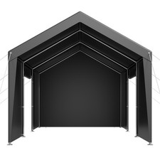 Carport Car Canopy 12x20FT Heavy Duty Car Shelter with Sidewalls Grey