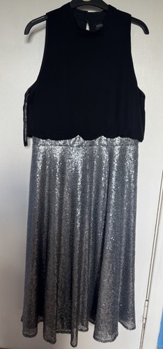 Black silver sequin midi - &,