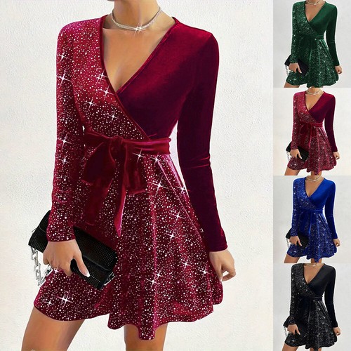 Womens neck glitter - v,