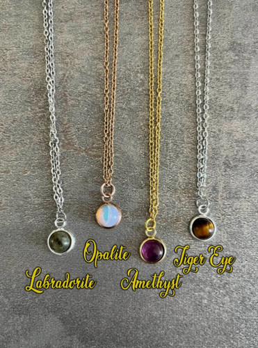 Crystal gemstone necklace - crystal,