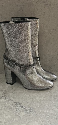 Pinko metallic silver leather - metallic,