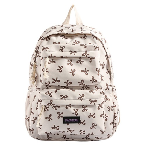 Bow print school backpack - print,