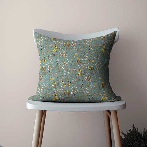 Floral sage green cushion - sage,