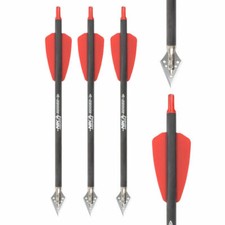 3x 7.5inch Carbon Arrows Mini Bolts 2" Vanes 2-Blade Broadheads Shooting
