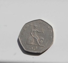 Old 50 pence coin 1969 large