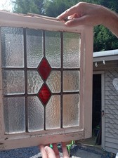 Red Diamond Stained Glass Window