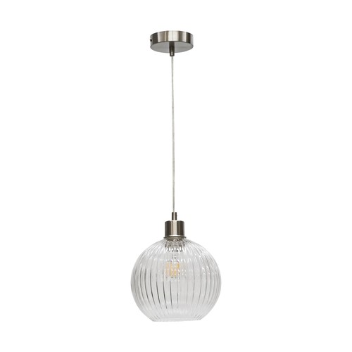 Modern ribbed chrome - ribbed, nickel