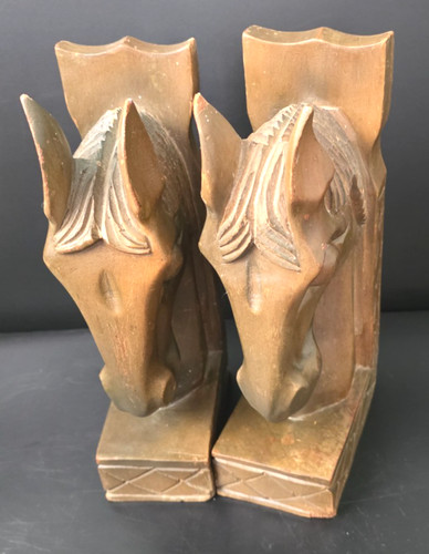 Vintage wooden horse head book - head,