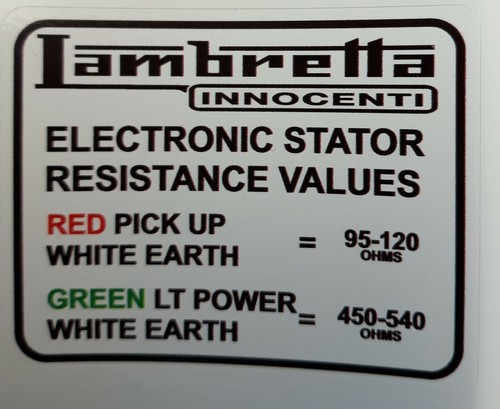 Lambretta stator plate values