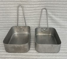 Mess Tins Metal With Handles x2 East German Camping Tins Cooking Tins  RARE GDR