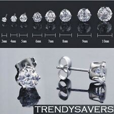 Women/Girls, Men Crystal Diamante Stainless Steel Ear Stud Earrings 3mm-10mm