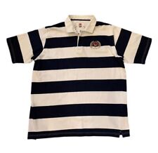 Cotton Traders Classics England Rugby Shirt Men's XL Blue White Striped Polo