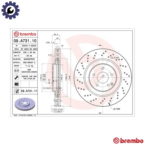 Brake disc a731 11 for - brake,
