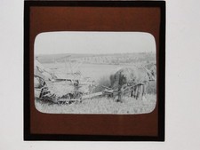 Horse Drawn Threshing Machine - Rural Farm Glass Lantern Slide