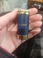 One Pound Leather Covered Coin Tube £1 Coin Holder Spring, Fits New And Old £1