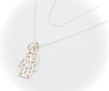 Ladies 925 Sterling Silver Hamsa Necklace Personalised Engraved