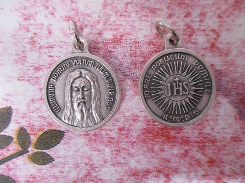 Small holy face silver tone - face,