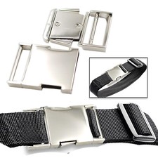 Double Side Release Metal Silver Buckles Webbing Strap Bag Fastener 25/30mm