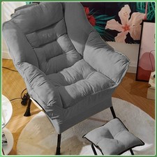 Lazy Chair Sofa Armchair Lounge Chaise Upholstered Single Sofa Indoor Footstool