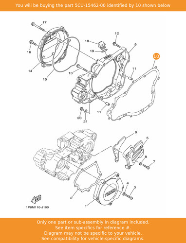 Yamaha gasket crankcase - gasket,, cover