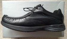 Boxed Mens Red Herring real leather cushioned non slip lace up shoes Black UK 10