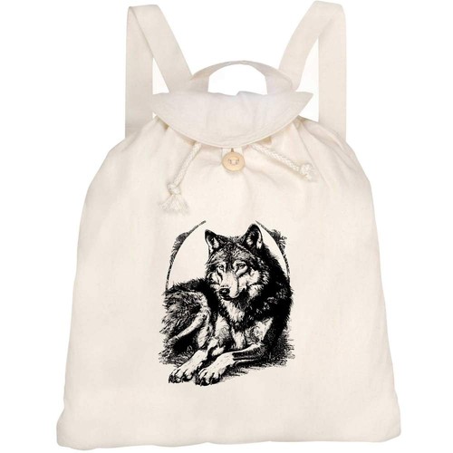 Vintage wolf portrait canvas - 'vintage,