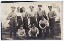 Military Postcard: Group of Men in Uniform, Possibly Scottish. Real Photograph.