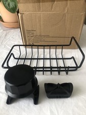 Rodivor Black Metal Low Shower or Kitchen Sink  Shelf. No Drill Screw On Shelf.