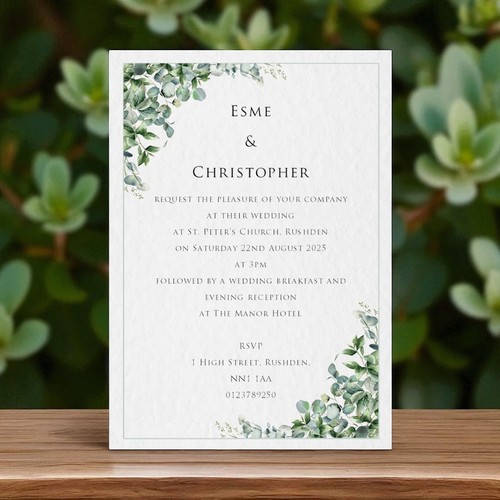 Eucalyptus wedding invitations - eucalyptus,