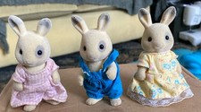 Vintage Sylvanian  families Rabbits Set Of 3