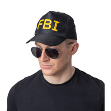 FBI Cap Police Officer Adults Fancy Dress Accessory Baseball Cap Mens Ladies