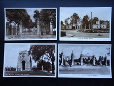 Leicester 4 x VICTORIA PARK Entrance Gates & War Memorial - Old RP Postcard