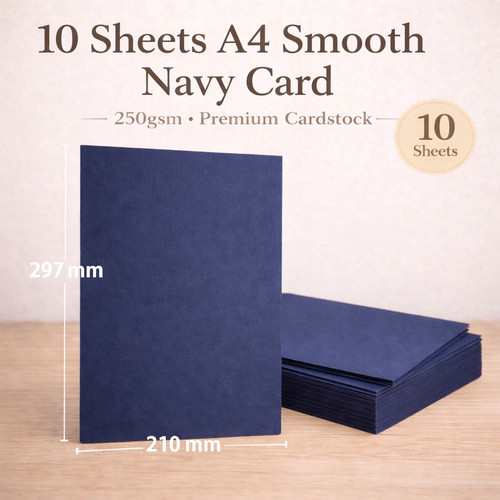 Sheets navy smooth card - a4,