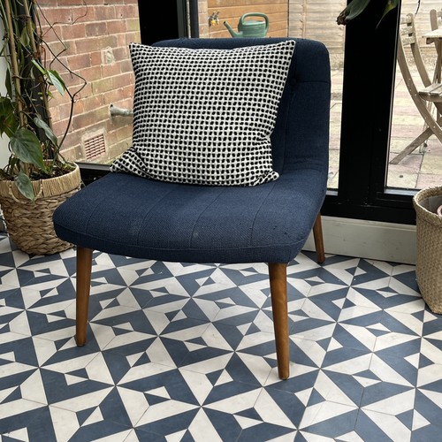 Blue made mid century accent - made, mid-century