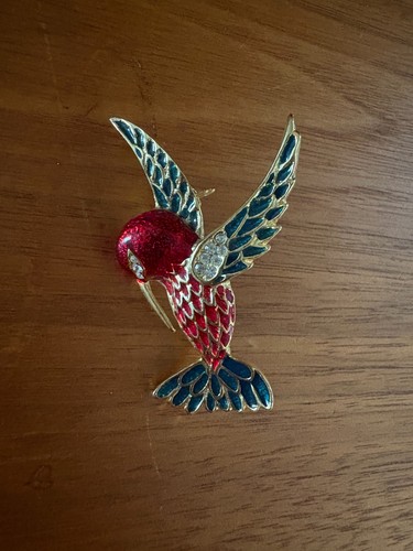Vintage gold rhinestone enamel - vintage,