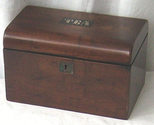 TEA CADDY  ANTIQUE WOODEN BOX