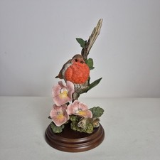 Country Artists Vintage Robin With Winter Violas Figurine Ornament 01424