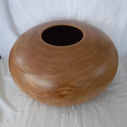 Large wooden turned bowl - wooden, cm