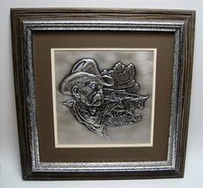 Franklin Mint The Westerners "The Range Rider" Silver Relief Wall Sculpture 1976