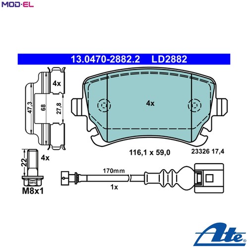 Brake pad set - set,