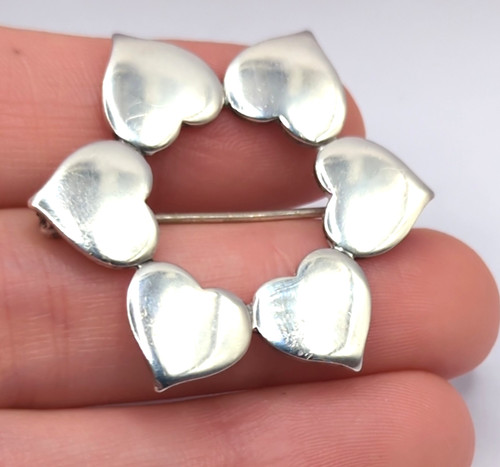 Vintage silver heart flower - vintage,