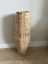Large Floor Standing Vase 21” Sea Grass Wicker Woven Dried Flowers