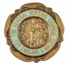 Vintage General Nursing Council For England Wales 1965 Nurses Enamel Lapel Badge