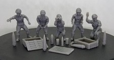 WWII USMC Generic Gun Crew Set (5 models) Various Scales Historical Wargaming