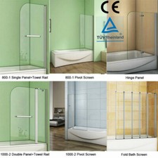 New 800-1000x1400mm Glass Over Bath Hinge Pivot Folding Shower Screen Door Panel