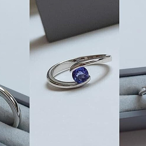 Tanzanite swirl ring - ring, mm