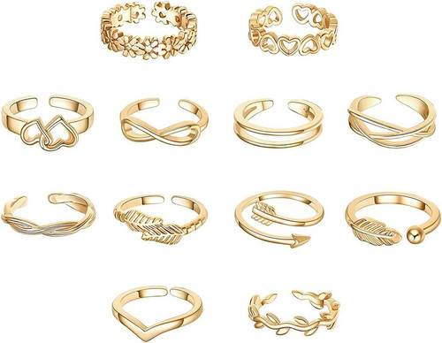 12pcs toe rings for women - 12pcs, 14k