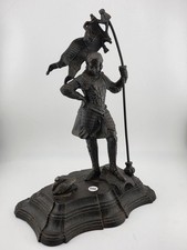 Antique 19thC Bronze Knight Warrior Clock Topper – Medieval St. George Style.