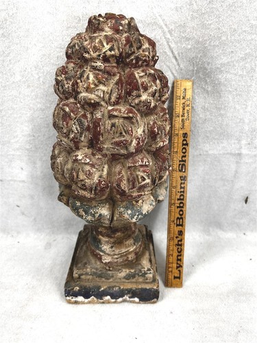 Antique wood finial carved - wood,
